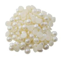 Meia Pérola abs 3/4/6/8/10/12/14/16mm - Creme - c/500gr 250gr 100gr - MM Biju