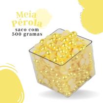 Meia Pérola Amarelo Gema - 10 Mm Pacote Com 500 Gramas - Nybc Meia Pérola Amarelo Gema - 10 Mm Pacote Com 500 Gramas - Nybc