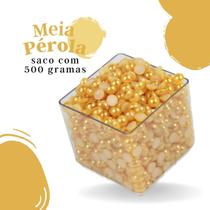 Meia Pérola Amarelo Ouro - 05 Mm Pacote Com 500 Gramas - Nybc