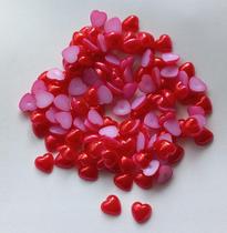 Meia pérola coração 10mm p/ colagem vermelho