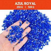 Meia Pérola Irisada Azul Royal - 134 - Pacote com 500/250 Gramas - 06 mm - Nybc