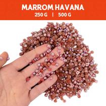 Meia Pérola Irisada Marrom Havana - 80 - Pacote com 500/250 Gramas - 06 mm - Nybc