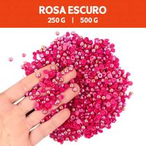 Meia Pérola Irisada Rosa Escuro - 109 - Pacote com 500/250 Gramas - 06 mm - Nybc