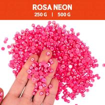Meia Pérola Irisada Rosa Neon - 03 - Pacote com 500/250 Gramas - 06 mm - Nybc