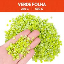 Meia Pérola Irisada Verde Folha - 116 - Pacote com 500/250 Gramas - 06 mm - Nybc