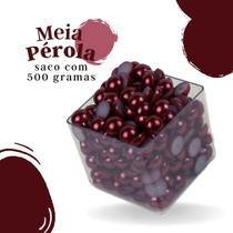 Meia Pérola Marsala Escuro - 06 Mm Pacote Com 500 Gramas - Nybc