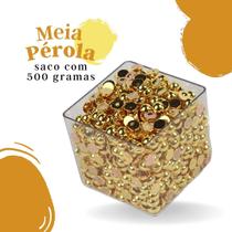 Meia Pérola Ouro - 12 Mm Pacote Com 500 Gramas - Nybc Meia Pérola Ouro - 12 Mm Pacote Com 500 Gramas - Nybc