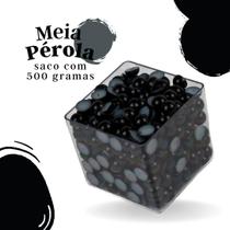 Meia Pérola Preta - 12 Mm Pacote Com 500 Gramas - Nybc
