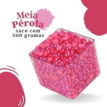 Meia Pérola Rosa Neon - 10 Mm Pacote Com 500 Gramas - Nybc