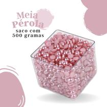 Meia Pérola Rose - 06 Mm Pacote Com 500 Gramas - Nybc