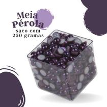 Meia Pérola Roxo - 06 Mm Pacote Com 250 Gramas - Nybc