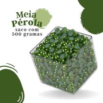 Meia Pérola Verde Musgo - 10 Mm Pacote Com 500 Gramas - Nybc