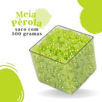 Meia Pérola Verde Neon - 06 Mm Pacote Com 500 Gramas - Nybc