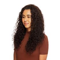 Meia Peruca Cabelo Humano Cacheado 50cm Textura Wavy De Benguela (230g, Castanho Escuro)