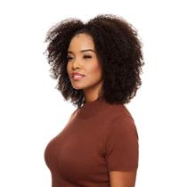 Meia Peruca Cabelo Natural Cacheado 40cm Textura Kinky De Benguela 180g, Castanho Escuro Meia Peruca Cabelo Natural Cacheado 40cm Textura Kinky De Benguela 180g, Castanho Escuro