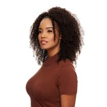 Meia Peruca Cabelo Natural Cacheado 50cm Textura Coily De Benguela Castanho Escuro Meia Peruca Cabelo Natural Cacheado 50cm Textura Coily De Benguela Castanho Escuro