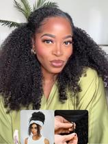 Meia peruca Nadula Afro Kinky Curly 50cm Cabelo humano 180% de densidade