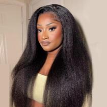 Meia peruca Nvnvdij Kinky Straight Human Hair 200 Densidade 26cm Meia peruca Nvnvdij Kinky Straight Human Hair 200 Densidade 26cm