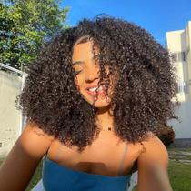 Meia peruca Oxcart Kinky Curly 100% cabelo humano 200% densidade 50cm