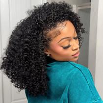 Meia peruca VFFTI Kinky Curly Human Hair 200 Densidade 18cm Meia peruca VFFTI Kinky Curly Human Hair 200 Densidade 18cm