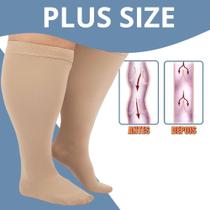 Meia Plus Size para Tratamento de Varizes Trombose 34 Alta Compressão 30_40mmHg Unissex com Ponteira Fechada Meia Plus Size para Tratamento de Varizes Trombose 34 Alta Compressão 30_40mmHg Unissex com Ponteira Fechada