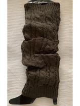 Meia polaina de inverno lã tricô feminina 40x10