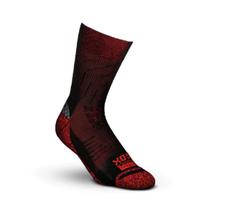 Meia powersox fiber ciclismo bike preta e vermelho