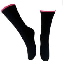 Meia preta pink alto poliamida