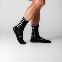 Meia Prosocks Grip Draft Cano Medio Infantil - unissex - preto e branco