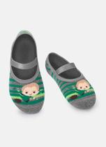 Meia Puket Infantil Sapatilha com Antiderrapante Mescla Escuro 23 a 33