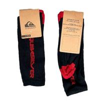 Meia Quiksilver Cano Alto - Preto e Vermelho