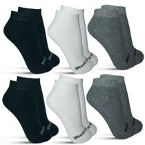 Meia Red Nose Sapatilha Algodão Original - Kit Com 3 Meias BRANCO/PRETO/CINZA/LISO