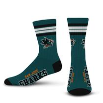 Meia redonda para pés descalços NHL San Jose Sharks 4 Stripe Deuce