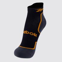 Meia Reebok Performance Cano Invisível Feminina Preta e Laranja