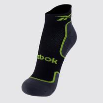 Meia Reebok Performance Cano Invisível Preta e Verde