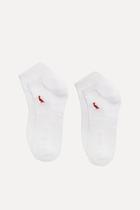 Meia Reserva Pica-Pau Bordado Kit 2 Pares Low Cut Cano Baixo Branca - Cor Branco - Tamanho U