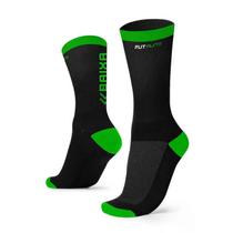 Meia Rikam Fut Run Preta e Verde