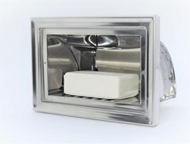 Meia Saboneteira de Embutir Em Aço Inox Sem Porta Bellenoxx