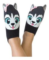 Meia Sapatilha 3d Puket Baby Preto Cachorrinho - 19 A 22