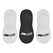 Meia Sapatilha Activitta Adulto Casual Branca Preta