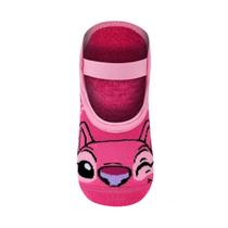 Meia Sapatilha Antiderrapante Disney Stitch Angel Lupo