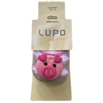 Meia Sapatilha Antiderrapante Felpuda Macia PetWork Porquinho Rosa Bebe Lupo Baby