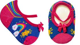 Meia Sapatilha Bebê Antiderrapante Rosa Arco-íris Duck 3358 Meia Sapatilha Bebê Antiderrapante Rosa Arco-íris Duck 3358