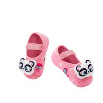 Meia Sapatilha com Chocalho e Aroma Bebê Antiderrapante Menina Panda Puket 6957
