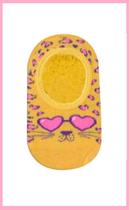 Meia Sapatilha Infantil Antiderrapante - Gato coração