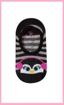 Meia Sapatilha Infantil Antiderrapante - Pinguin listras