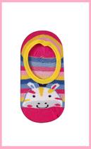 Meia Sapatilha Infantil Antiderrapante - Zebra Colorida