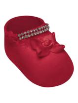 Meia Sapatilha Meia Spatinho Bebê Recém Nascido Com Strass RN 0 a 5 Meses Selene Cor:Vermelho