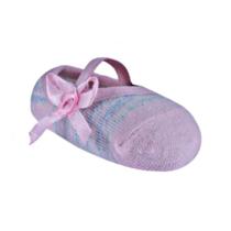 Meia Sapatilha Pimpolho Tamanho 00-15 com aplique Listras Rosa Meia Sapatilha Pimpolho Tamanho 00-15 com aplique Listras Rosa