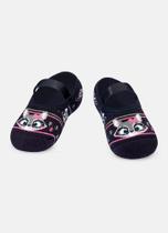 Meia Sapatilha Puket Antiderrapante Bebê Menina Família Guaxinim Azul Marinho 15 a 22 Meia Sapatilha Puket Antiderrapante Bebê Menina Família Guaxinim Azul Marinho 15 a 22